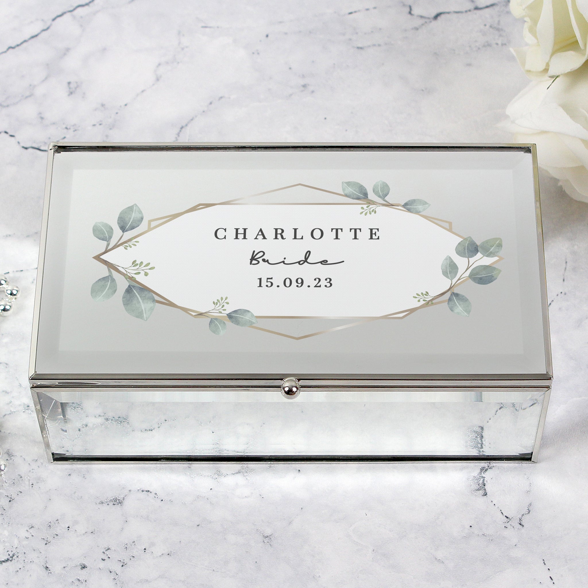 Personalised Botanical Mirrored Jewellery Box: 4 - Jewellery Boxes By Gift Moments