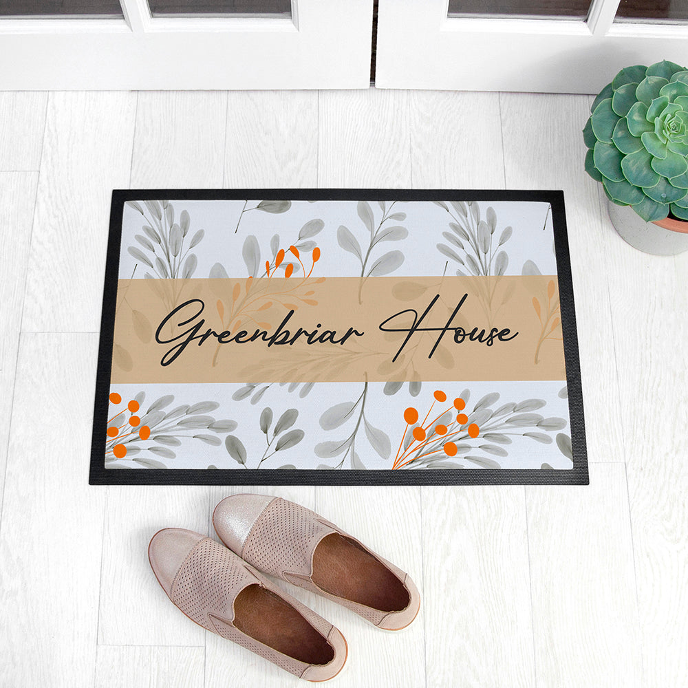 Personalised Botanical Pattern Indoor Doormat: 4 - Doormats By Gift Moments