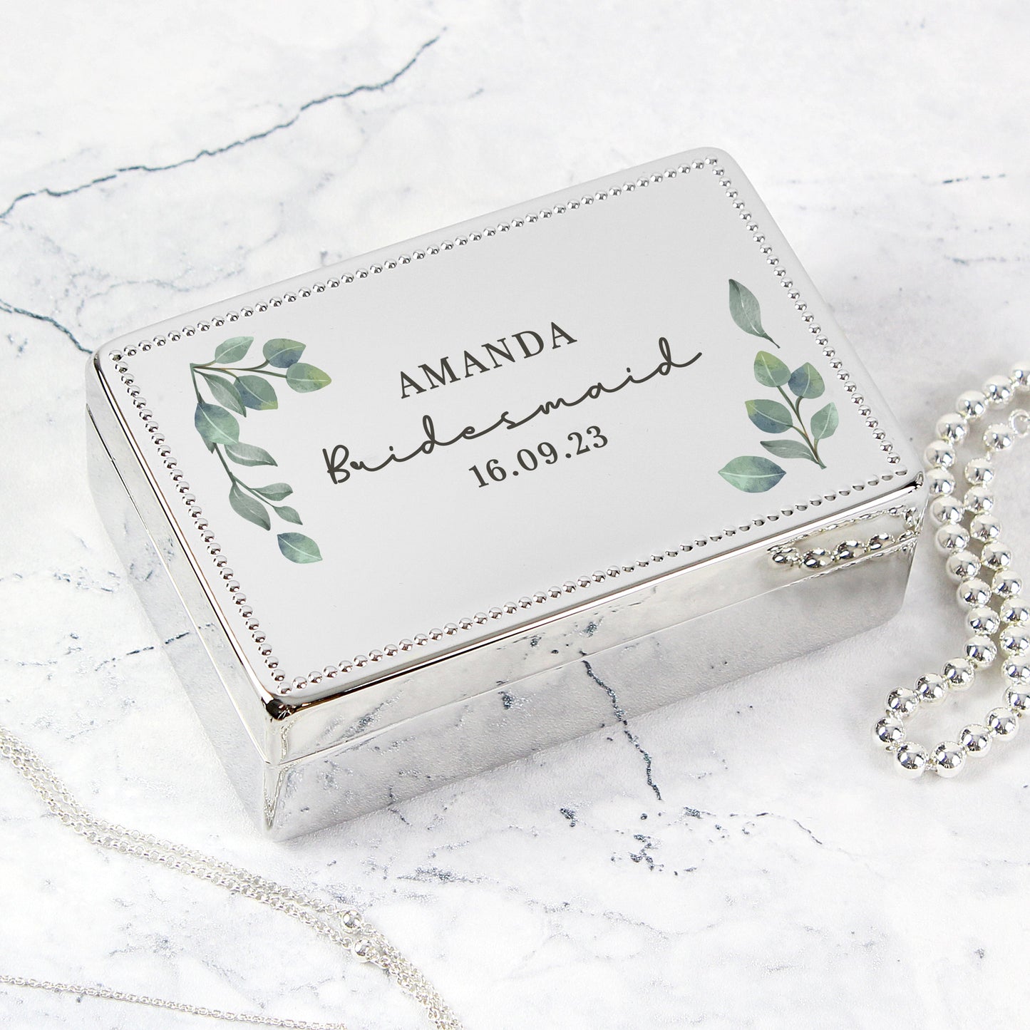 Personalised Botanical Rectangular Jewellery Box: 6 - Jewellery Boxes By Gift Moments
