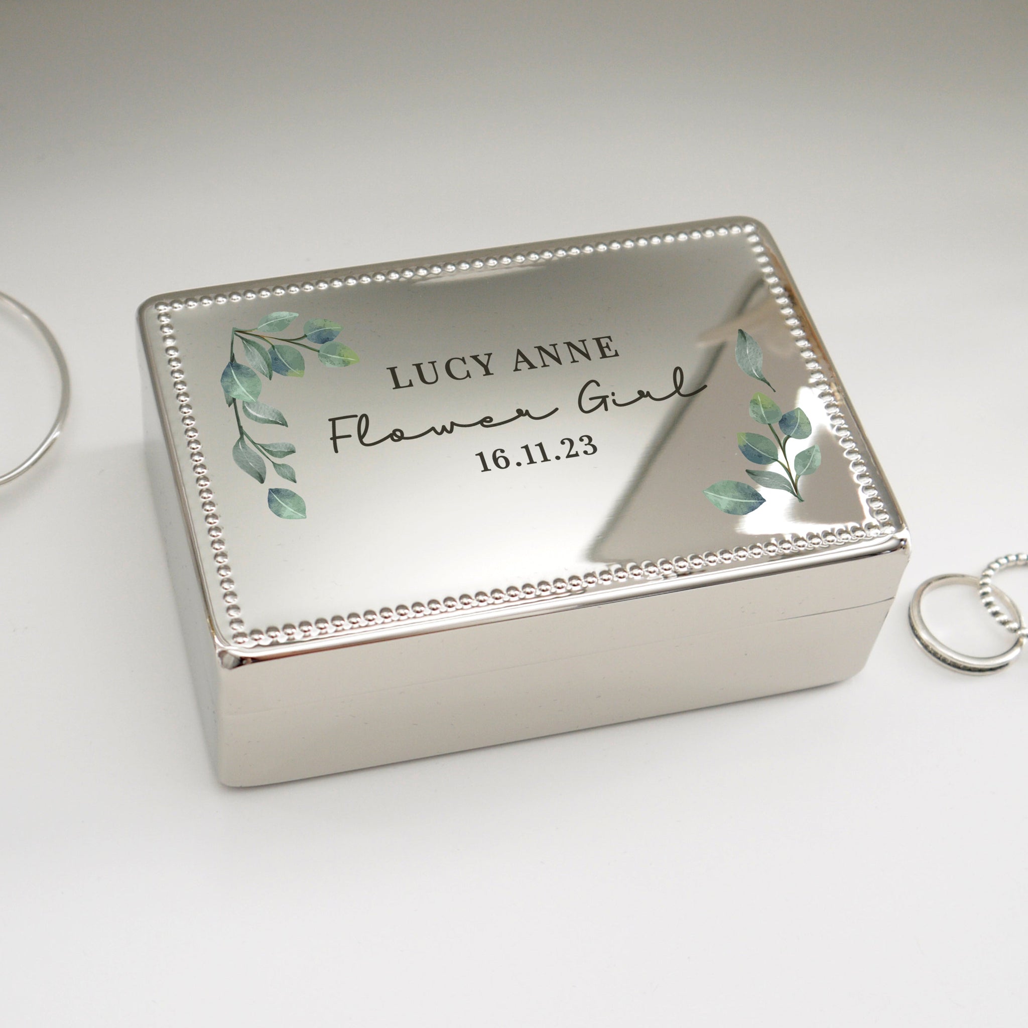 Personalised Botanical Rectangular Jewellery Box: 9 - Jewellery Boxes By Gift Moments