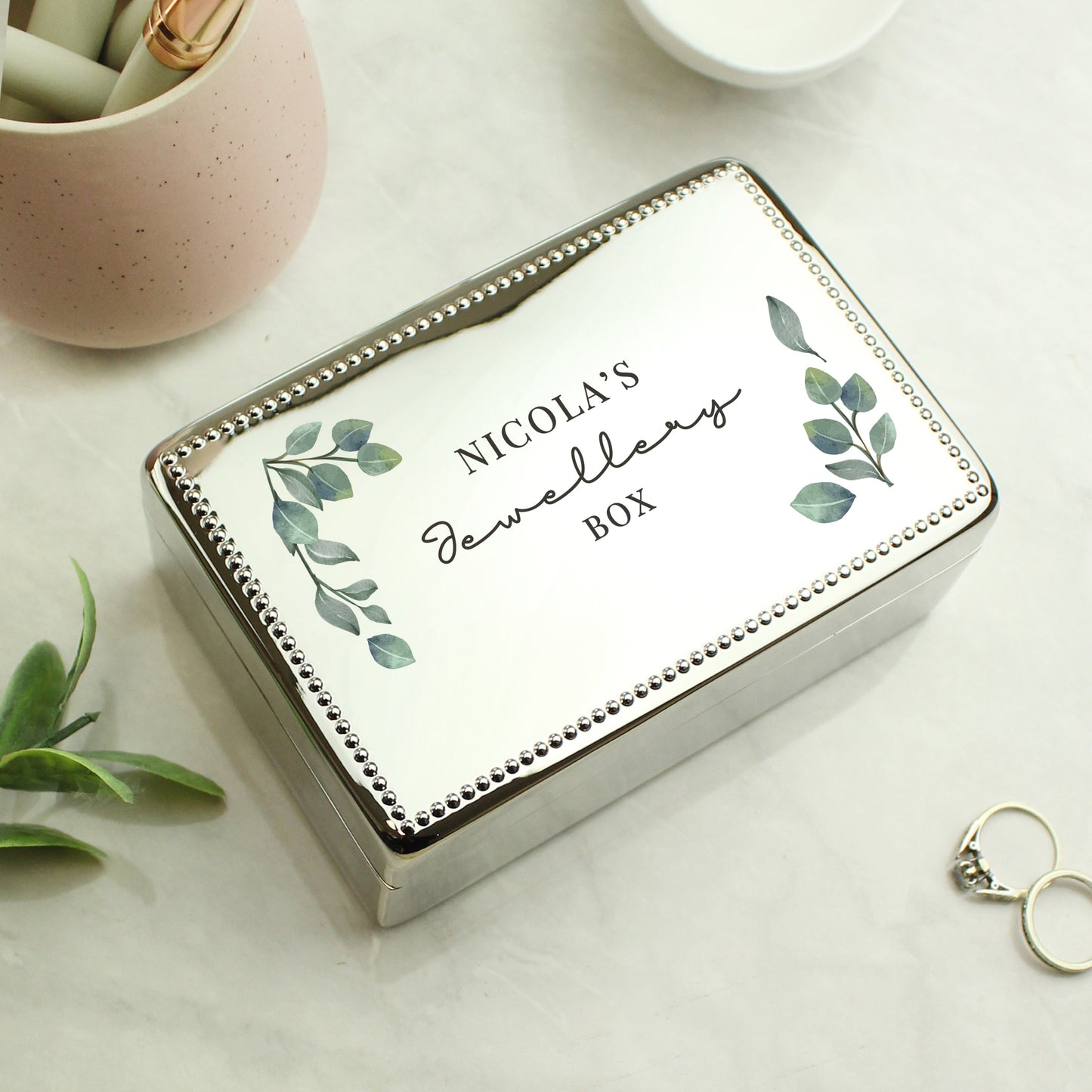 Personalised Botanical Rectangular Jewellery Box: 1 - Jewellery Boxes By Gift Moments