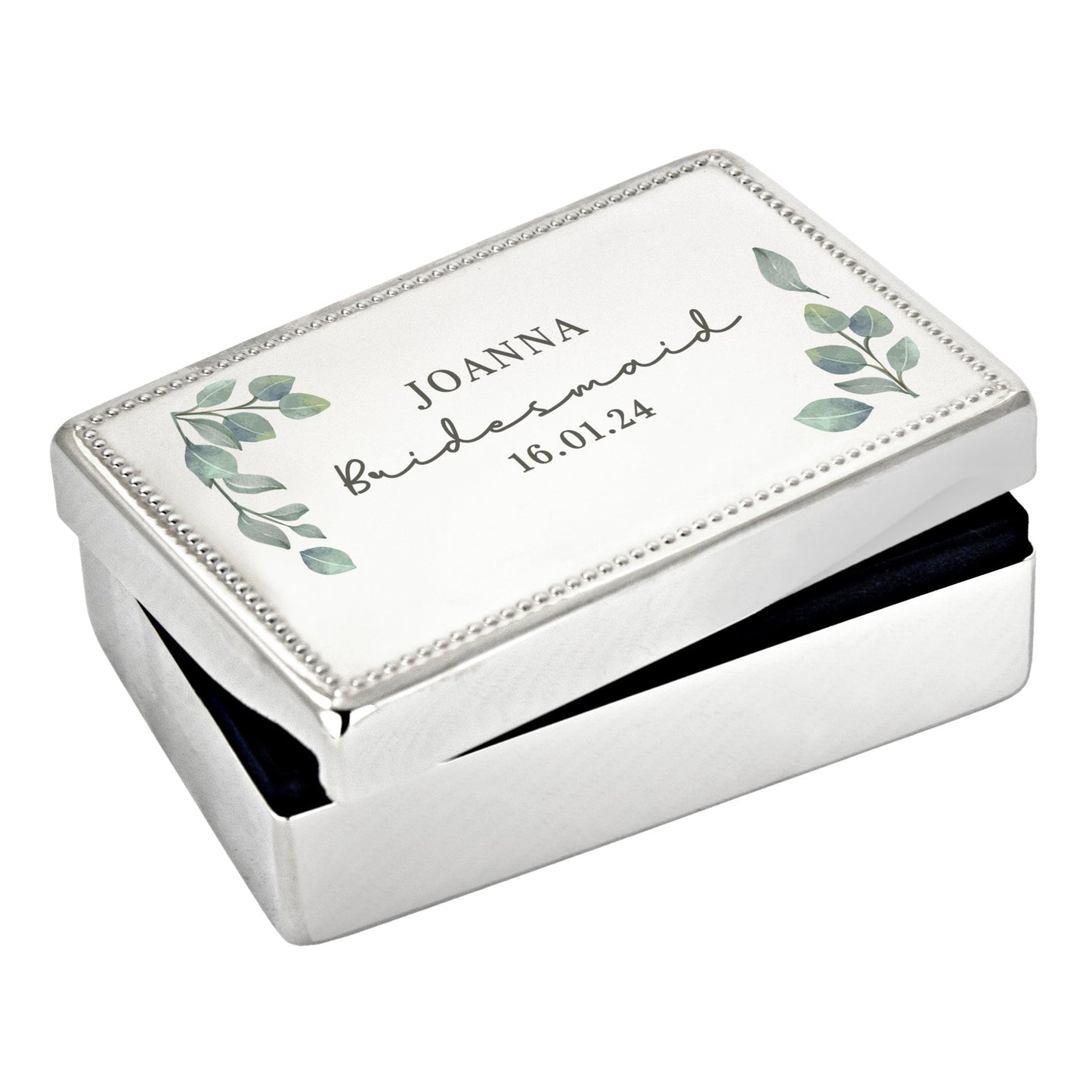 Personalised Botanical Rectangular Jewellery Box: 5 - Jewellery Boxes By Gift Moments