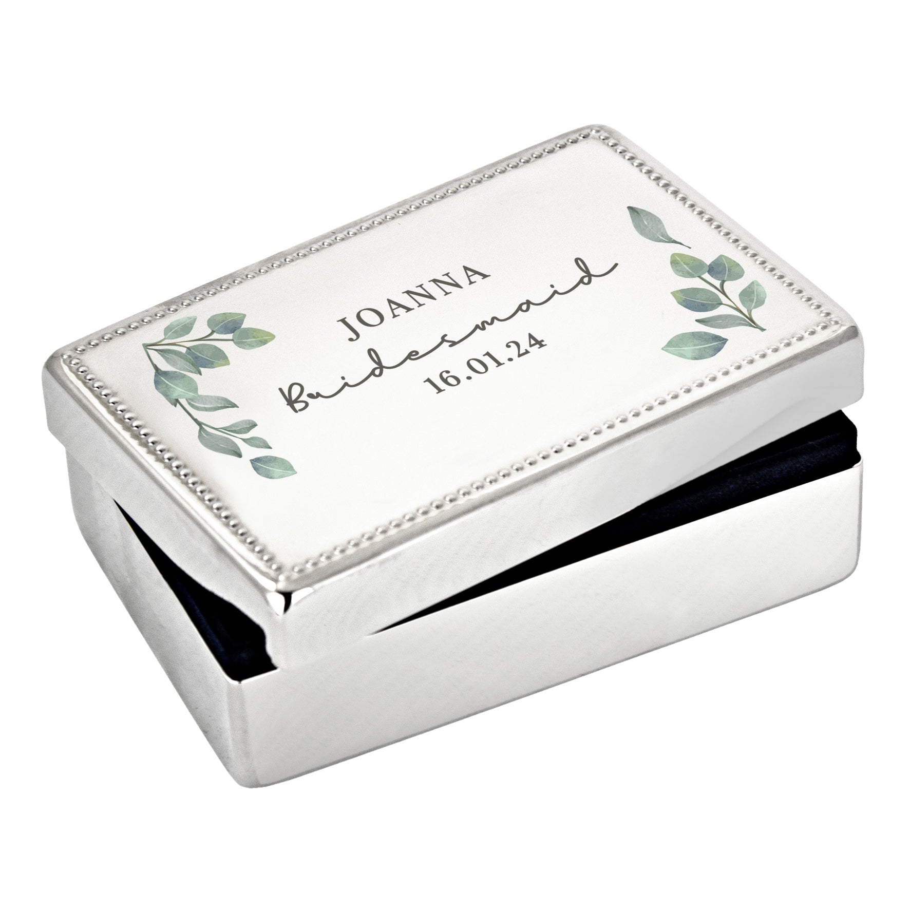 Personalised Botanical Rectangular Jewellery Box: 5 - Jewellery Boxes By Gift Moments