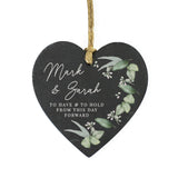 Personalised Botanical Slate Heart Decoration: 5 - Decorations By Gift Moments