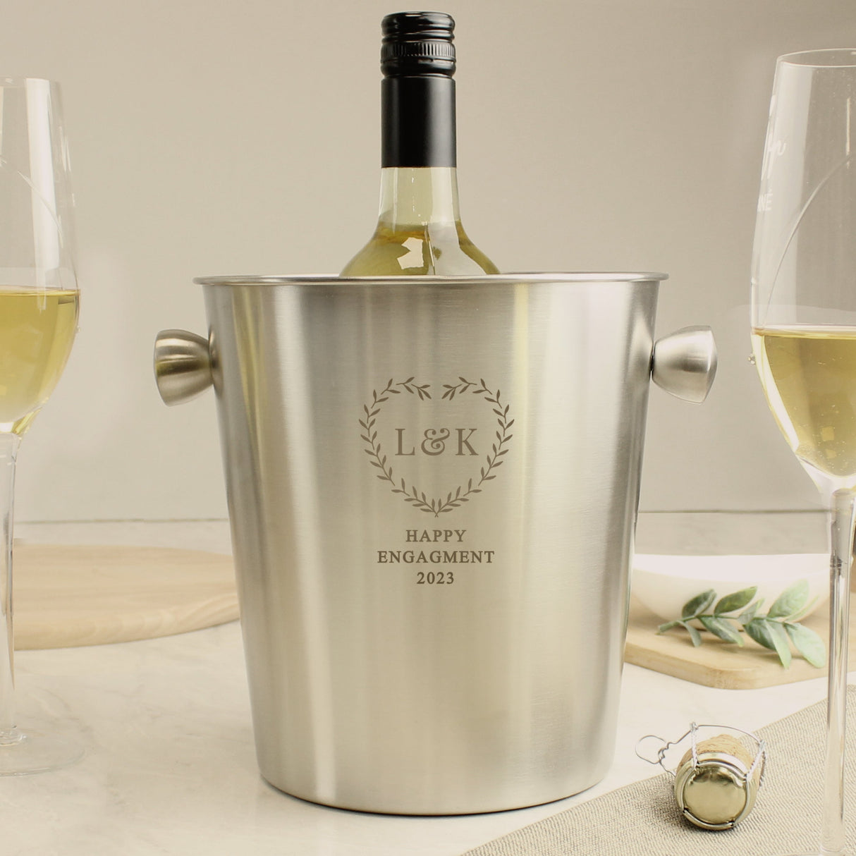 Personalised Botanical Stainless Steel Ice Bucket: 1 - Barware By Gift Moments