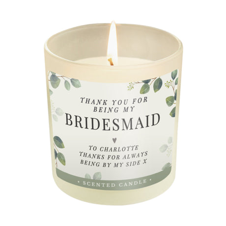 Personalised Botanical Thank You Wedding Party Jar Candle: 5 - Candles By Gift Moments