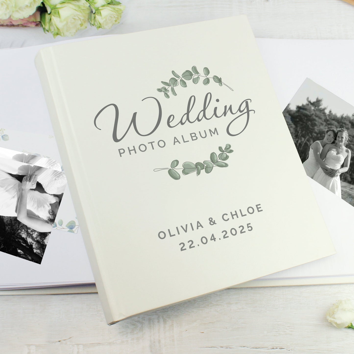 Personalised Botanical Traditional Wedding Photo Album: 4 - Photo Albums By Gift Moments