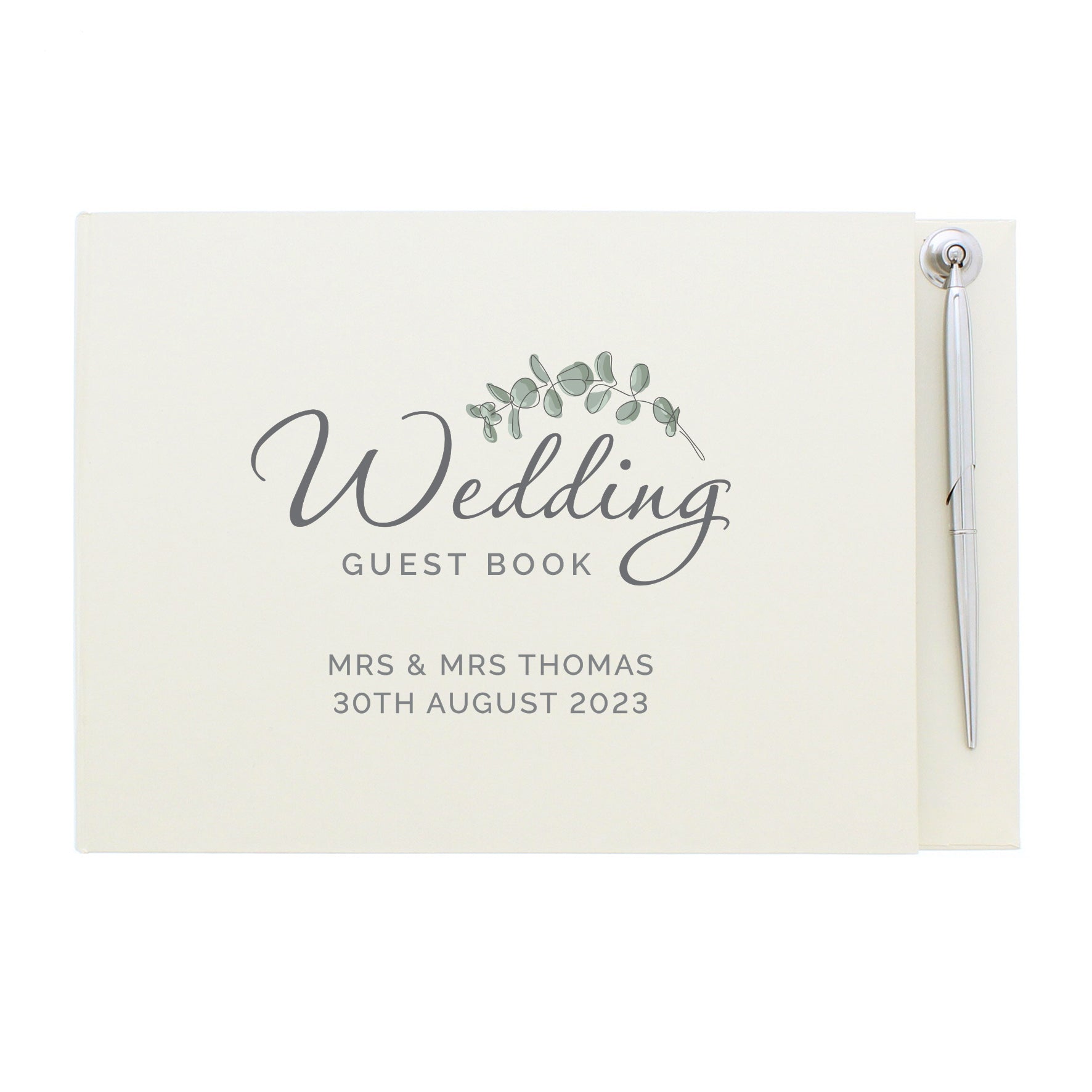 Personalised Botanical Wedding Guest Book & Pen: 5 - Guest Books By Gift Moments