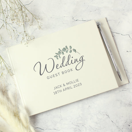 Personalised Botanical Wedding Guest Book & Pen: 2 - Guest Books By Gift Moments
