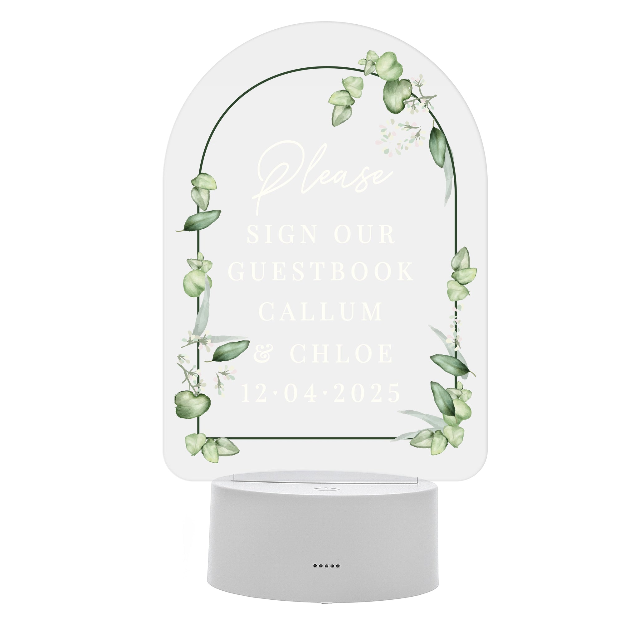 Personalised Botanical Wedding LED Colour Changing Light: 5 - LED Lighting By Gift Moments