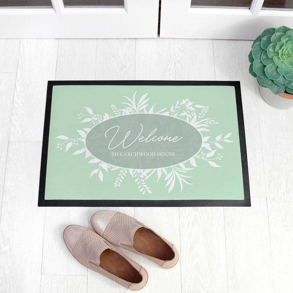 Personalised Botanical Welcome Doormat: 1 - Doormats By Gift Moments