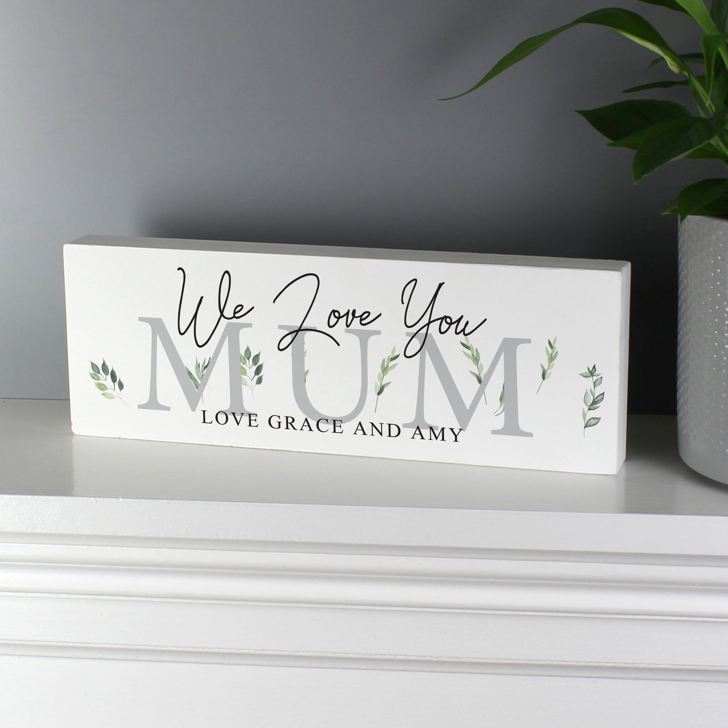 Personalised Botanical Wooden Block Sign: 2 - Signs & Plaques By Gift Moments