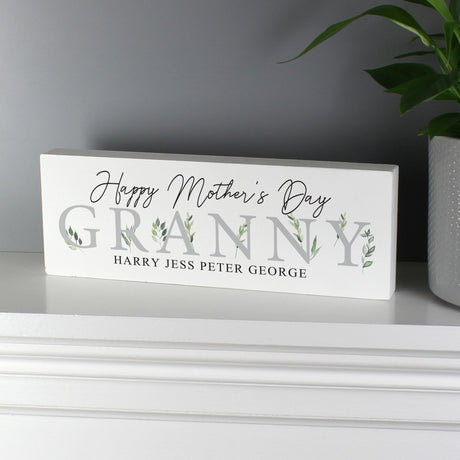 Personalised Botanical Wooden Block Sign: 5 - Signs & Plaques By Gift Moments