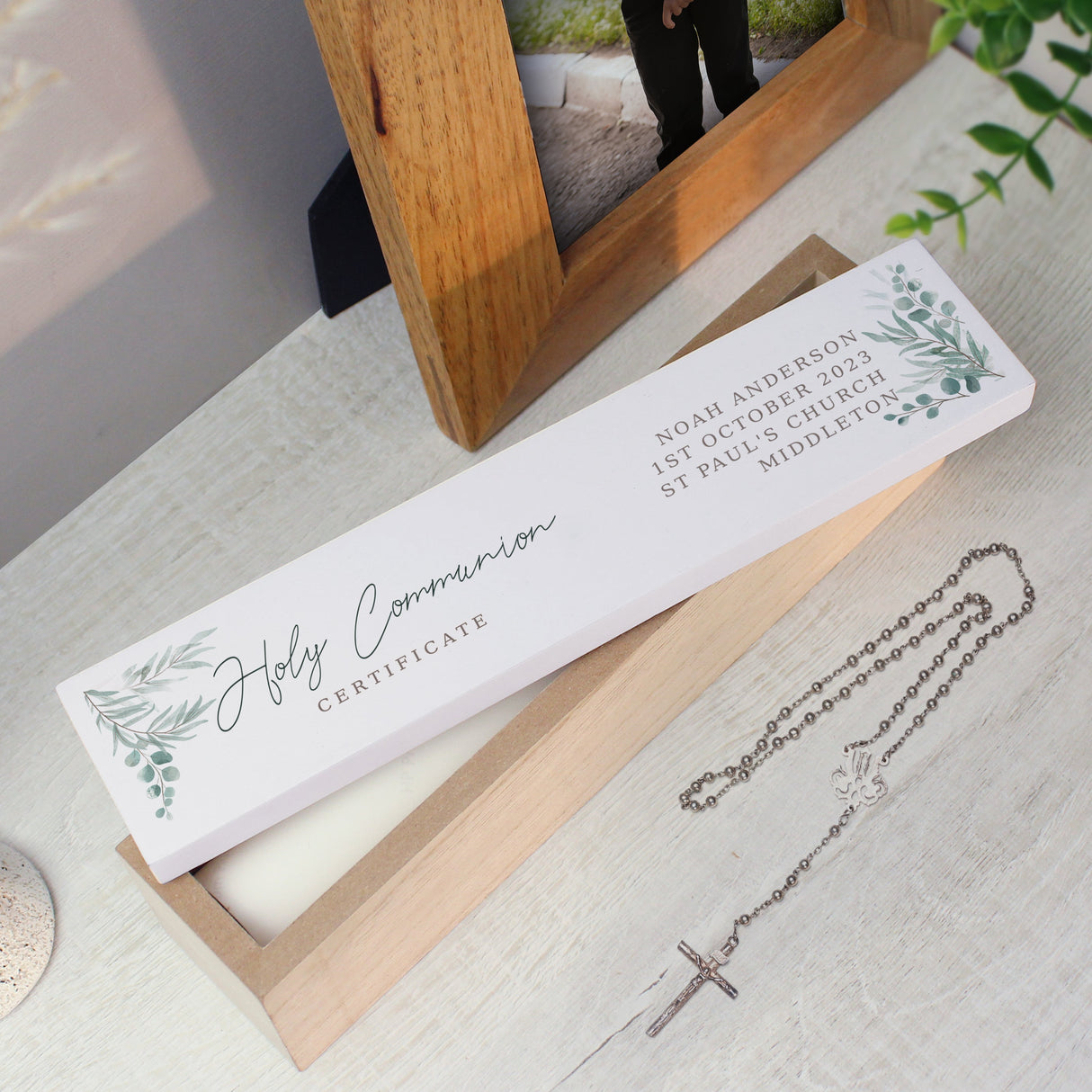 Personalised Botanical Wooden Certificate Holder: 4 - Certificate Holders By Gift Moments