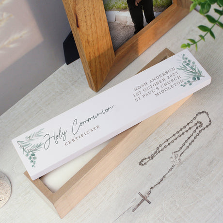 Personalised Botanical Wooden Certificate Holder: 4 - Certificate Holders By Gift Moments