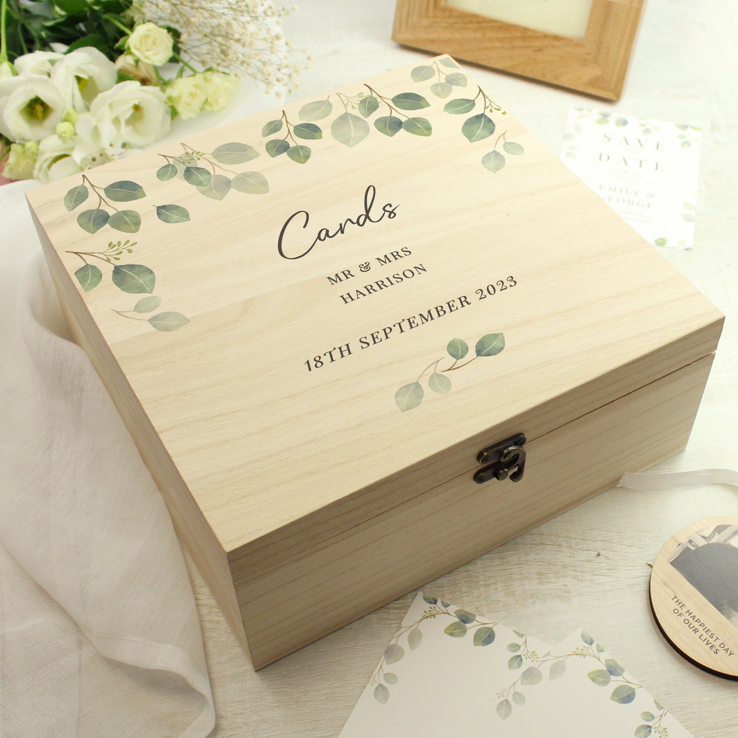 Personalised Botanical Wooden Keepsake box: 6 - Keepsake Boxes By Gift Moments
