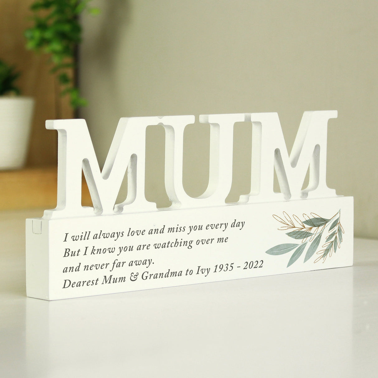 Personalised Wooden Mum Keepsake Ornament: 1 - Ornaments By Gift Moments