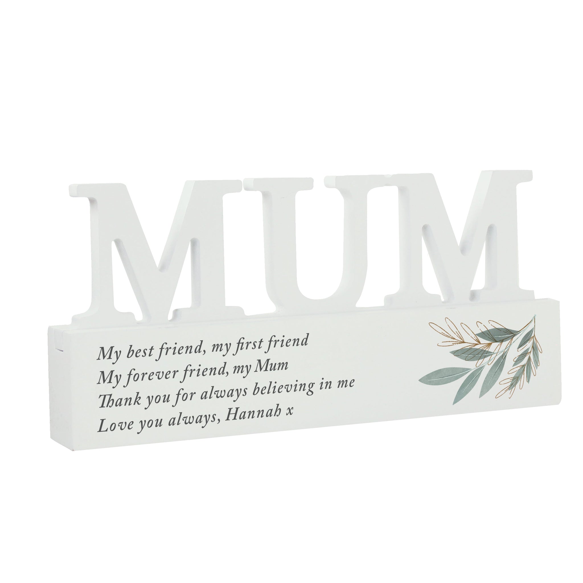 Personalised Botanical Wooden Mum Ornament: 4 - Ornaments By Gift Moments