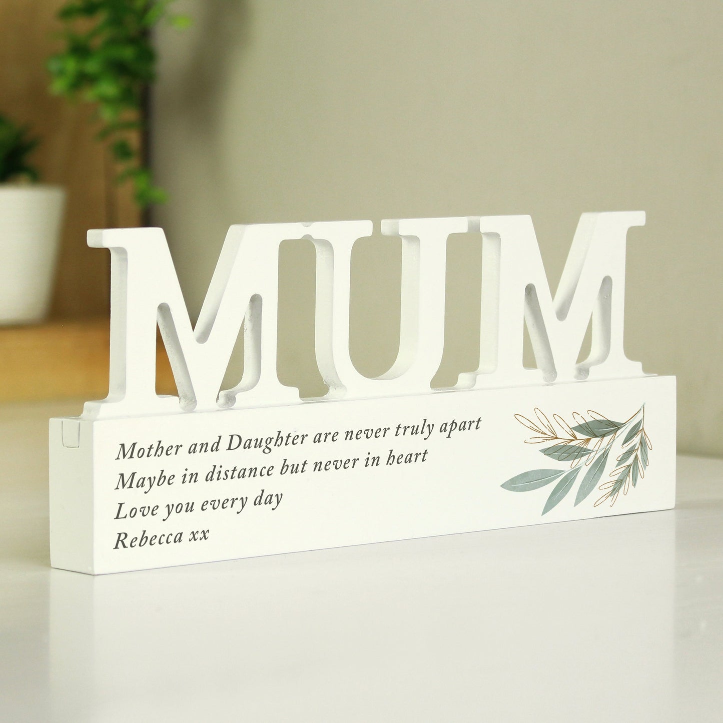Personalised Botanical Wooden Mum Ornament: 3 - Ornaments By Gift Moments