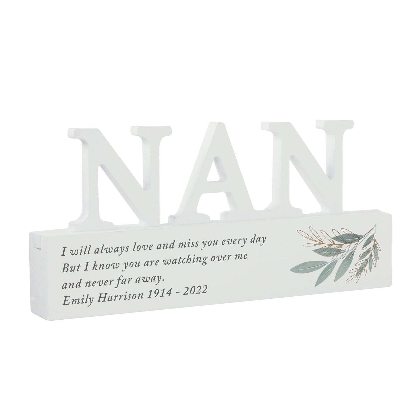 Personalised Botanical Wooden Nan Ornament: 4 - Ornaments By Gift Moments