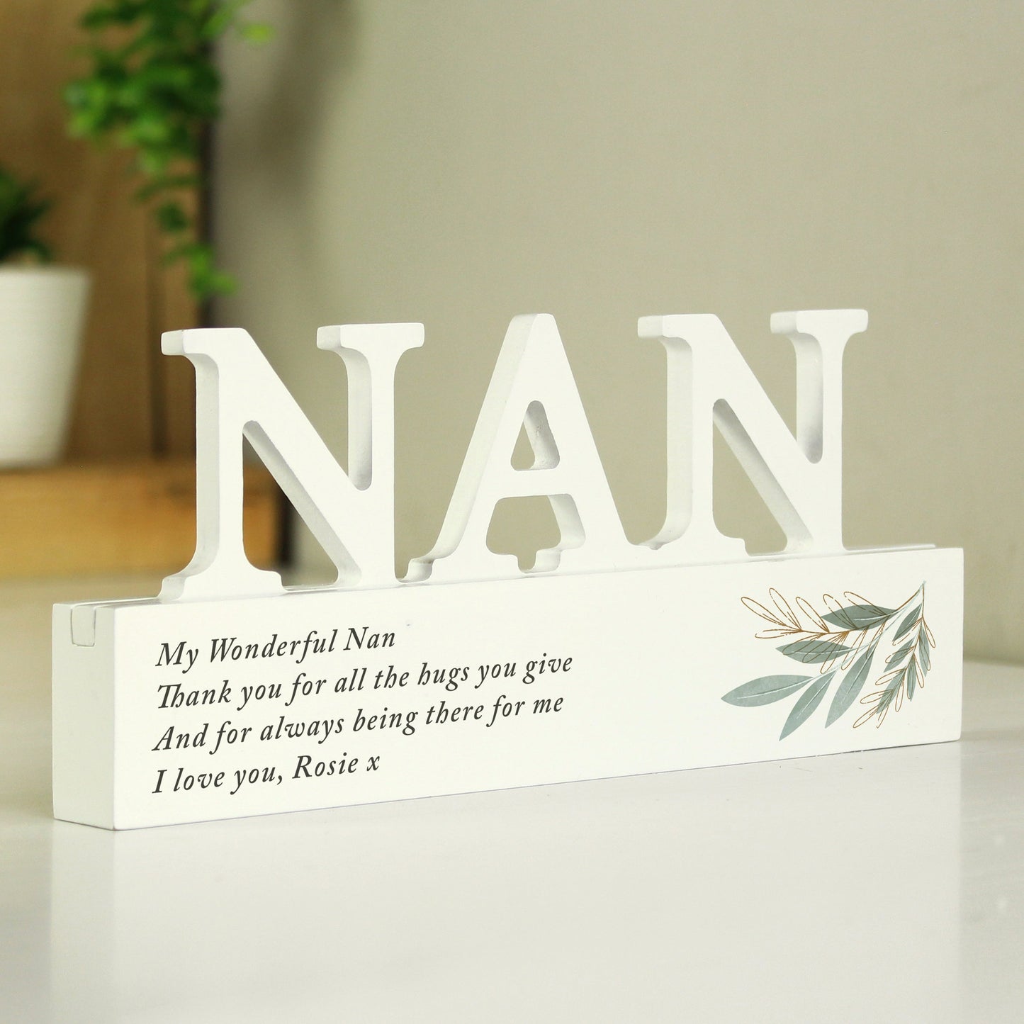 Personalised Botanical Wooden Nan Ornament: 2 - Ornaments By Gift Moments