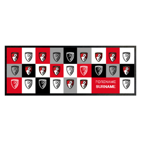 Personalised Bournemouth AFC Chequered Bar Runner: 1 - Barware By Bournemouth