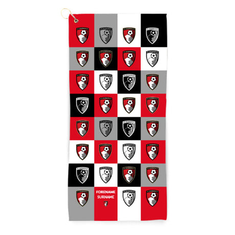 Personalised Bournemouth Chequered Golf Towel: 1 - Golf Towels By Bournemouth