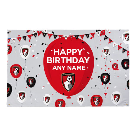 Personalised Bournemouth FC Birthday 5ft x 3ft Banner: 1 - Flags & Banners By Bournemouth