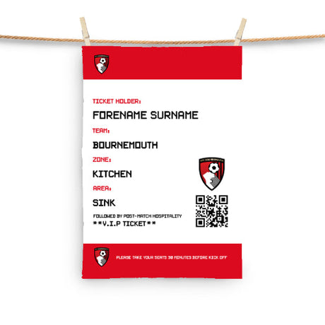 Personalised Bournemouth Ticket Tea Towel: 1 - Tea Towels By Bournemouth