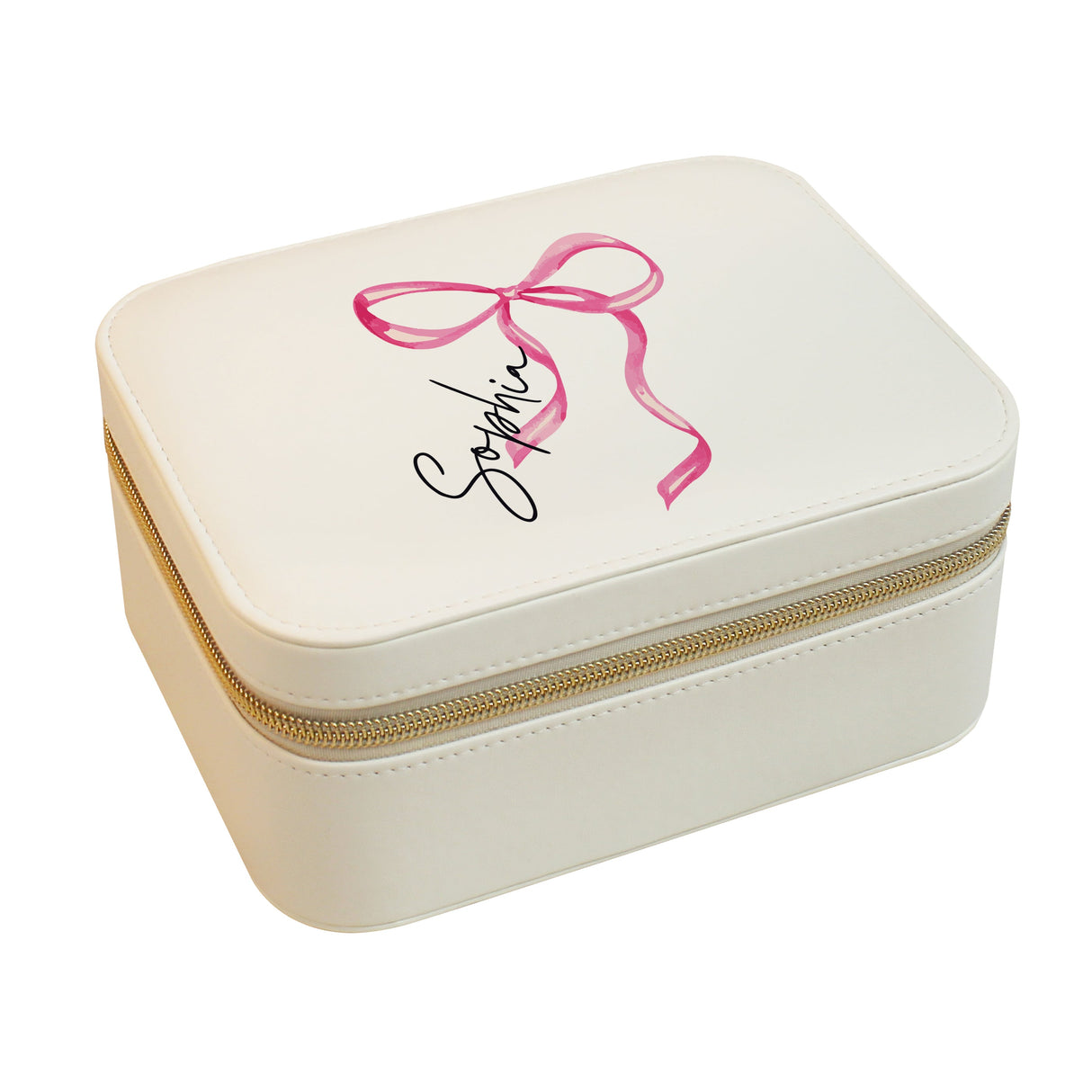 Personalised Bow Travel Jewellery Box: 5 - Jewellery Boxes By Gift Moments