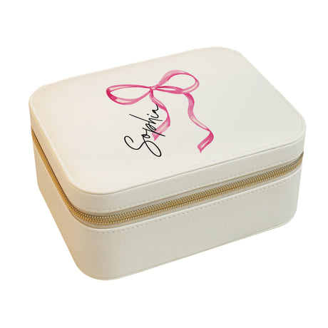 Personalised Bow Travel Jewellery Box: 5 - Jewellery Boxes By Gift Moments