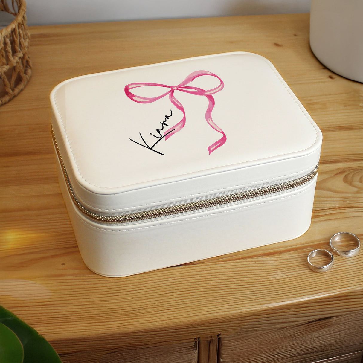 Personalised Bow Travel Jewellery Box: 3 - Jewellery Boxes By Gift Moments