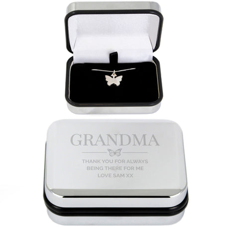 Personalised Box and Butterfly Necklace: 4 - Necklaces By Gift Moments