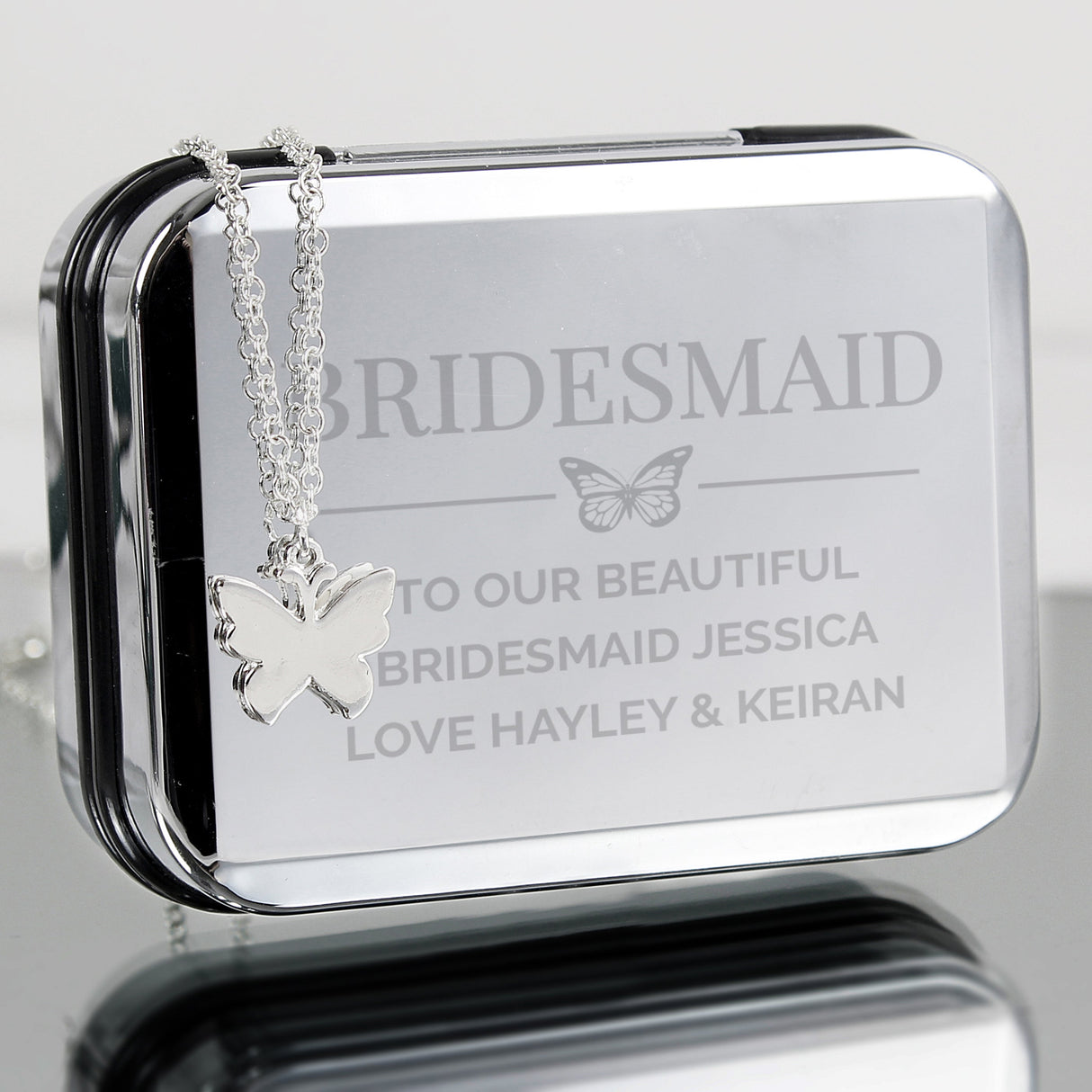Personalised Box and Butterfly Necklace: 3 - Necklaces By Gift Moments