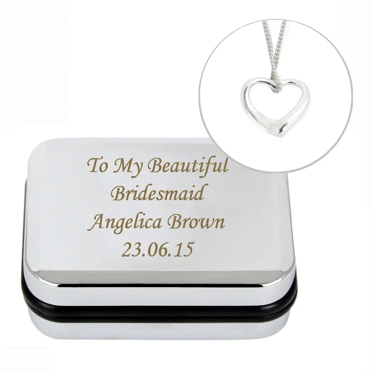 Personalised Box With Heart Necklace: 3 - Necklaces By Gift Moments