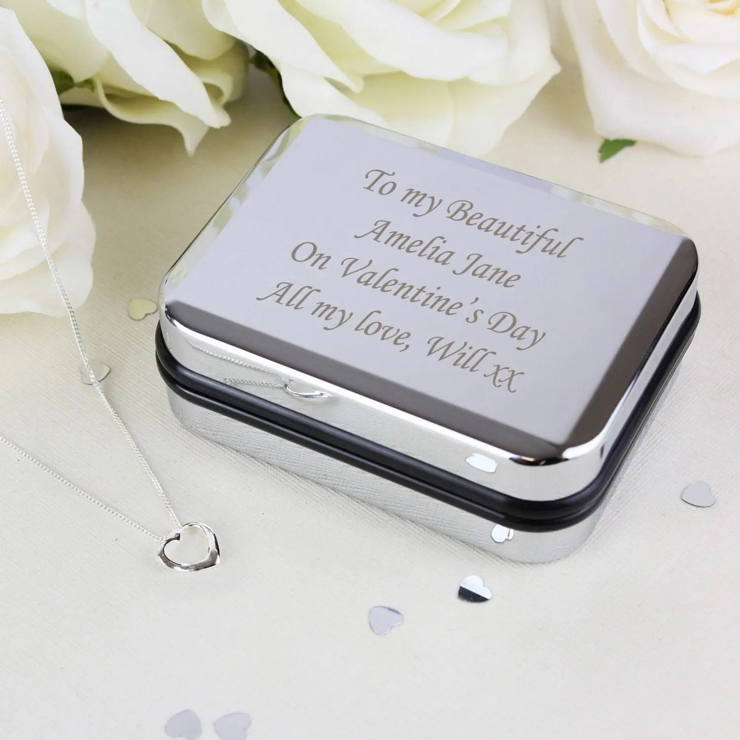 Personalised Box With Heart Necklace: 1 - Necklaces By Gift Moments
