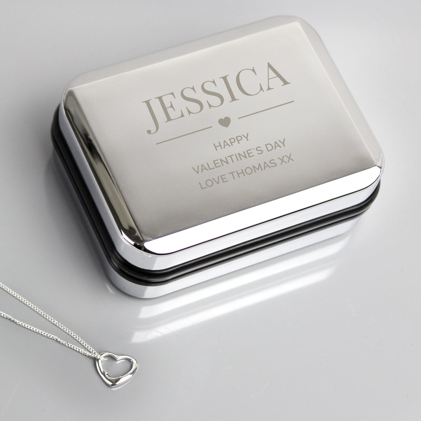 Personalised Box and Heart Necklace: 1 - Necklaces By Gift Moments
