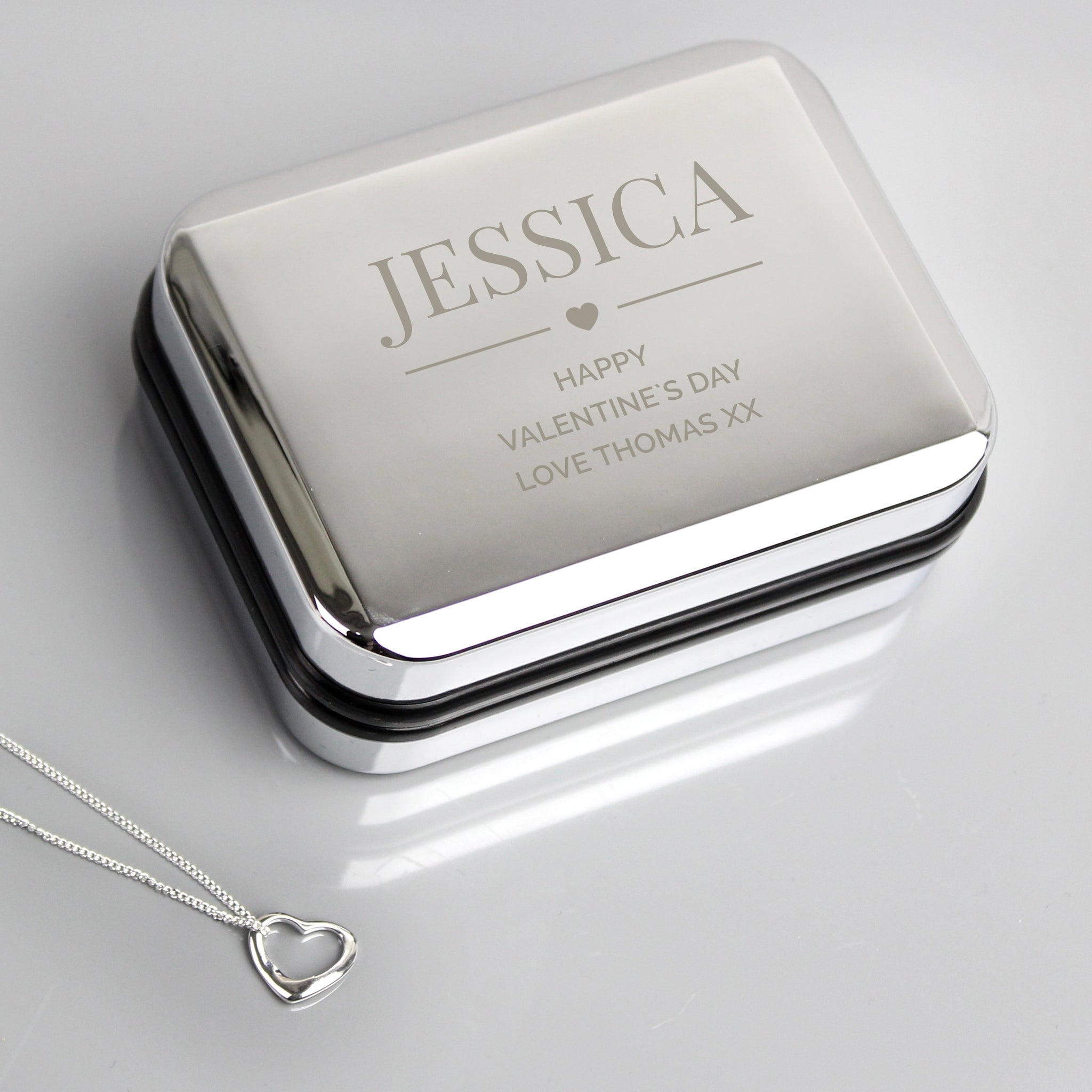 Personalised Box and Heart Necklace: 1 - Necklaces By Gift Moments