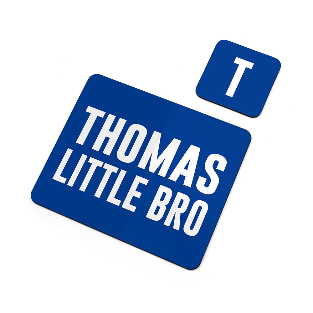Personalised Boy’s Bro Placemat & Coaster Set: 6 - Placemats By Gift Moments