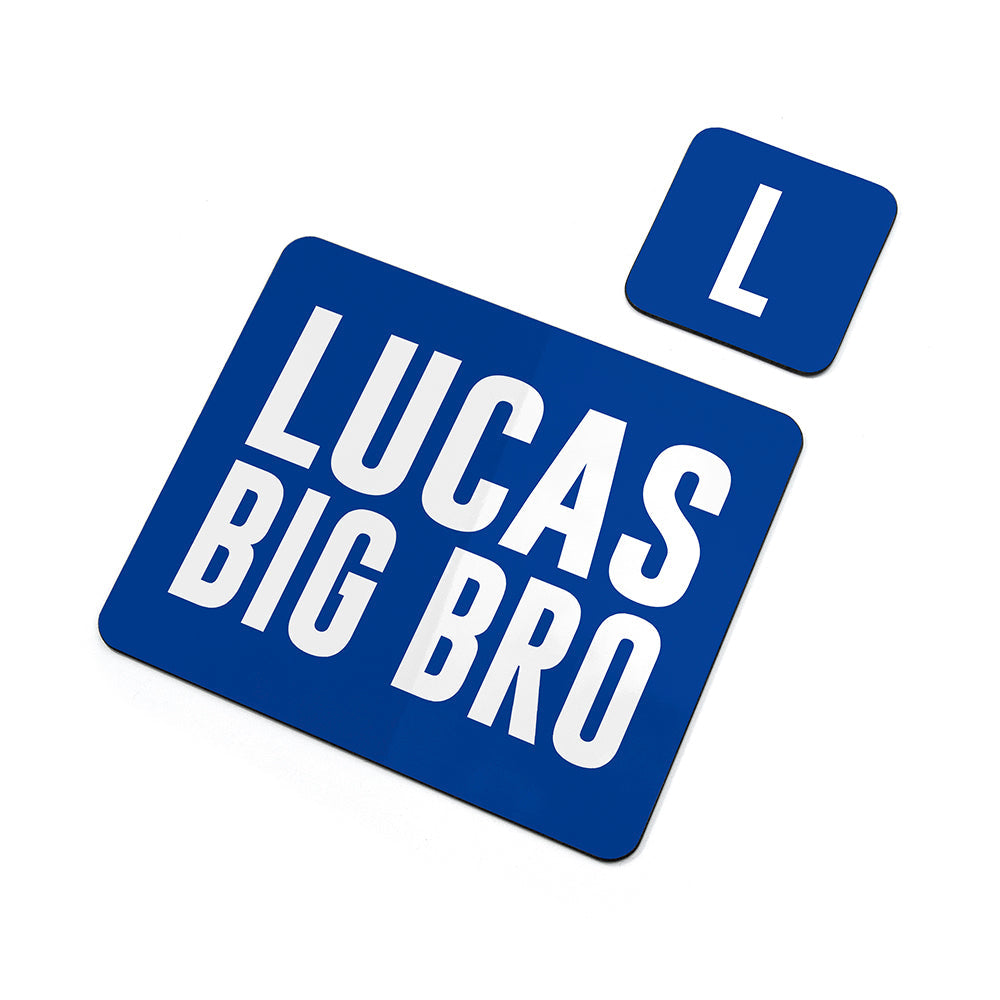 Personalised Boy’s Bro Placemat & Coaster Set: 5 - Placemats By Gift Moments