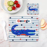 Personalised Boy’s Placemat & Coaster Sets: 10 - Crocodile - Placemats By Gift Moments