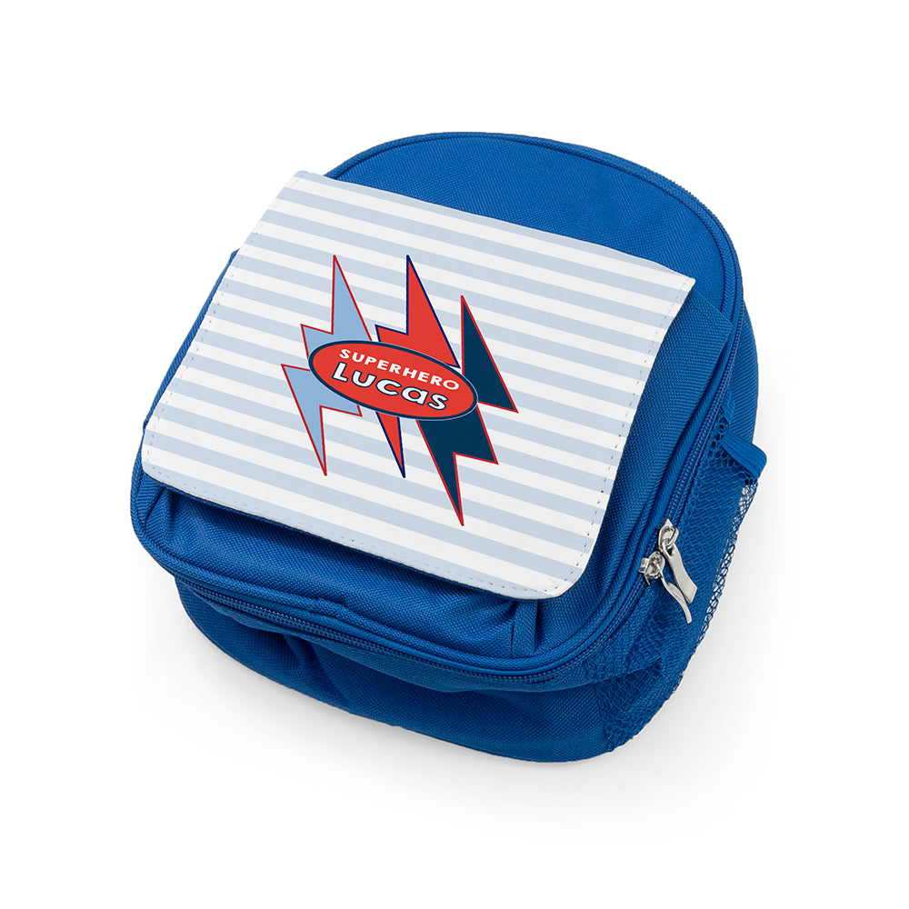 Personalised Boy’s Superhero Blue Lunch Bags: 7 - Lunch Boxes & Bags By Gift Moments