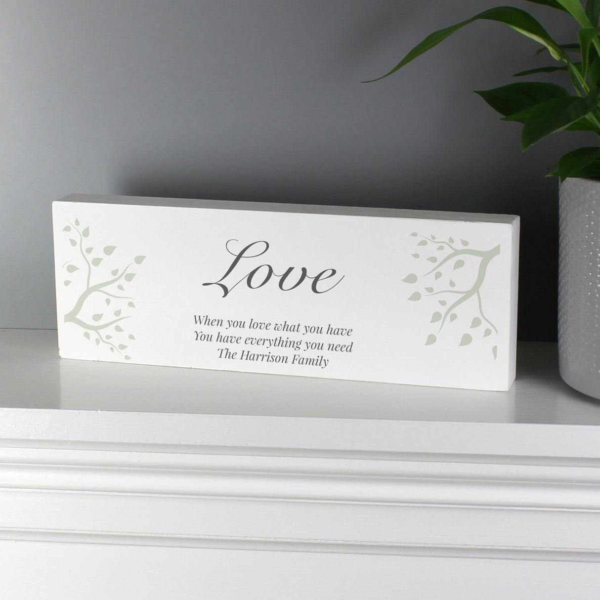 Personalised Branches Wooden Block Sign: 9 - Signs & Plaques By Gift Moments