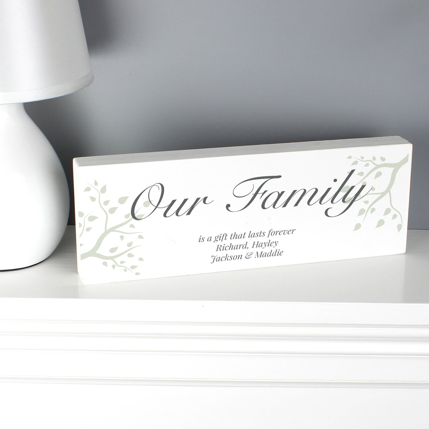 Personalised Branches Wooden Block Sign: 6 - Signs & Plaques By Gift Moments