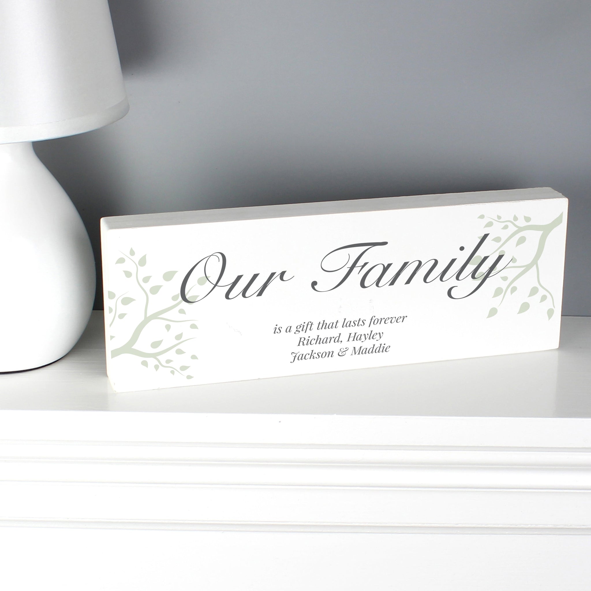 Personalised Branches Wooden Block Sign: 6 - Signs & Plaques By Gift Moments