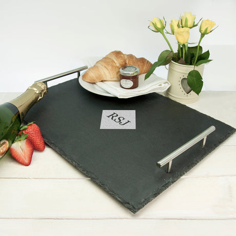 Personalised Slate Breakfast In Bed Tray: 1 - Diamond - Chopping Boards By Gift Moments