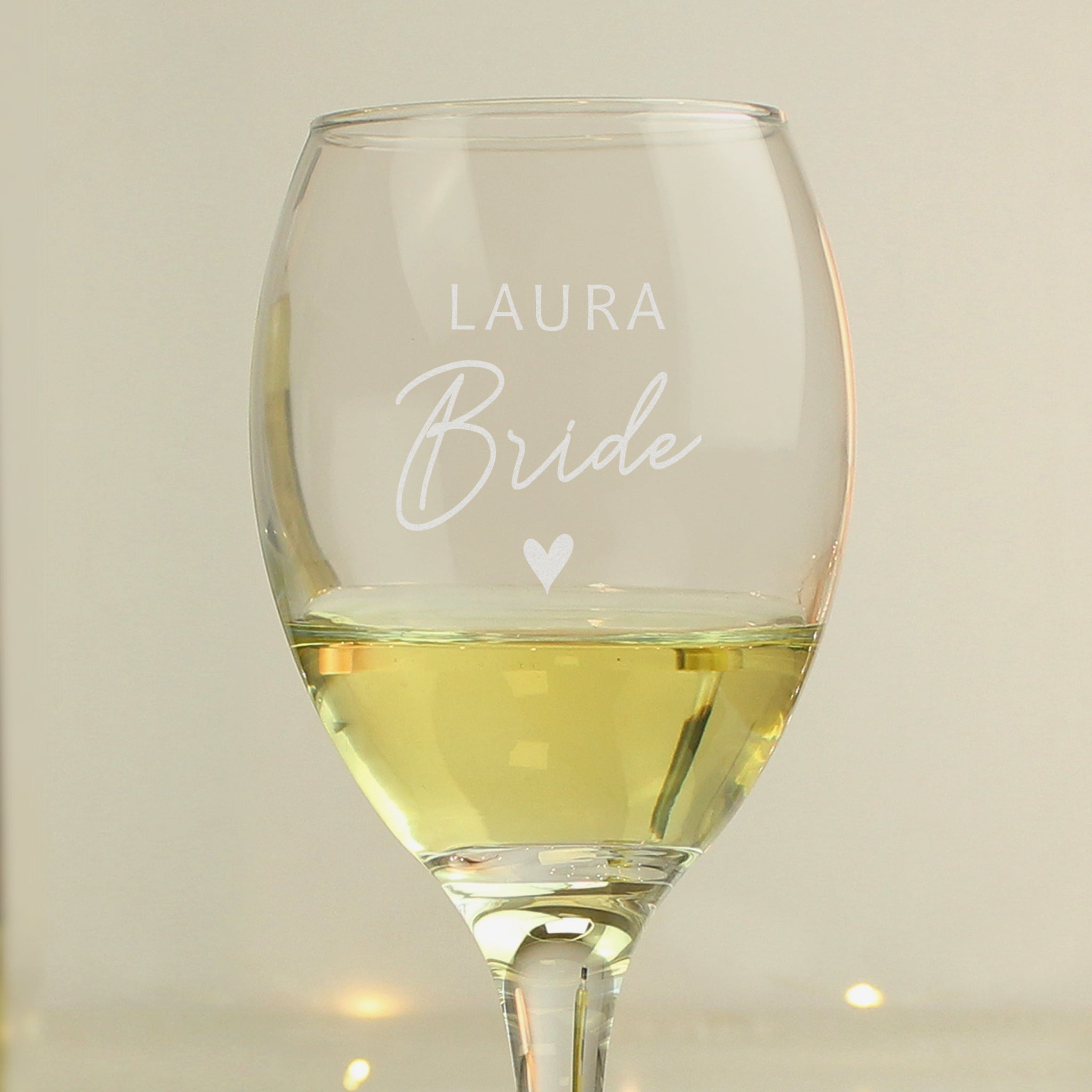 Personalised Bride Wine Glass: 4 - Wine Glasses By Gift Moments