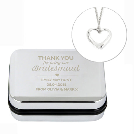 Personalised Bridesmaid Box and Heart Necklace: 3 - Necklaces By Gift Moments