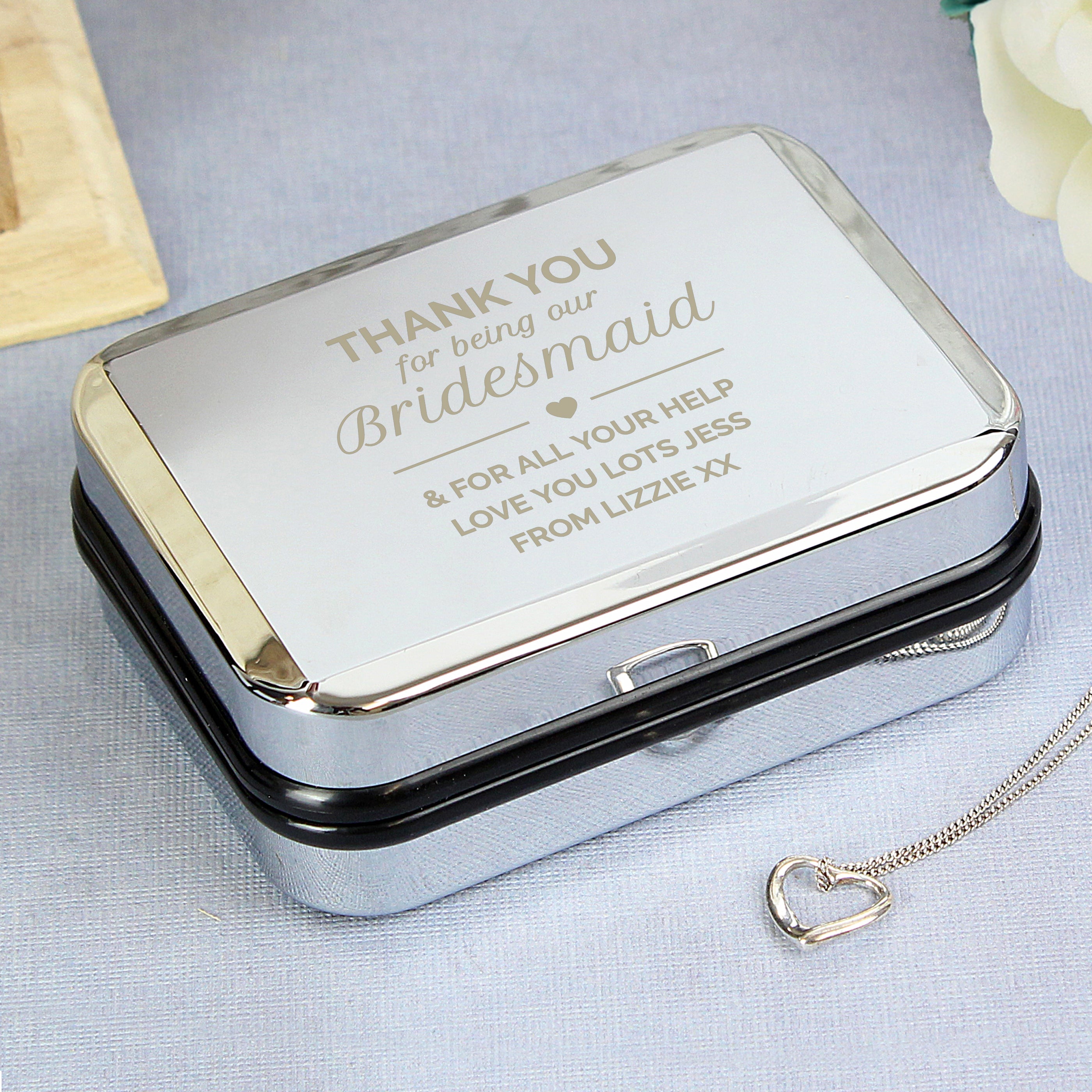 Personalised Bridesmaid Box and Heart Necklace - Shop Necklaces At Gift Moments - 5