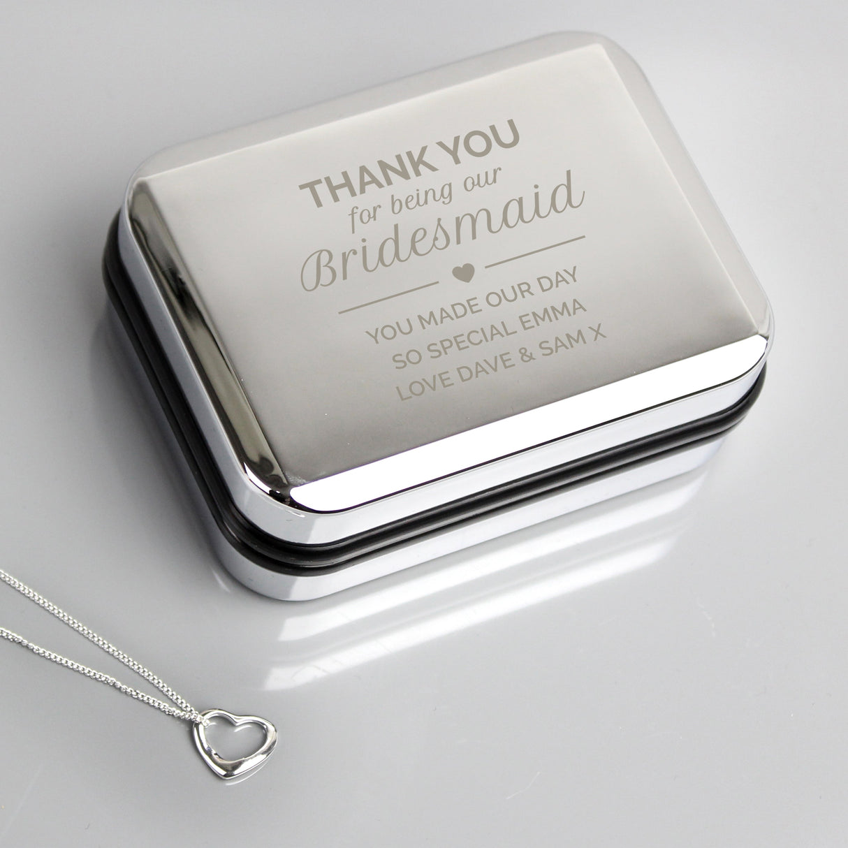 Personalised Bridesmaid Box and Heart Necklace: 1 - Necklaces By Gift Moments